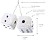 Retro Hanging Dice for Car Mirror - Black and White Nostalgic 80's Fuzzy Plush Accessories (Set of 2)