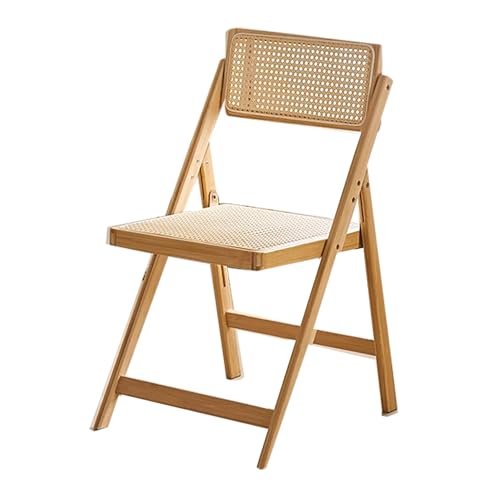 LMXRYPD Klappbarer Rattanstuhl, Gartenstuhl Hochlehner, Stuhl mit...