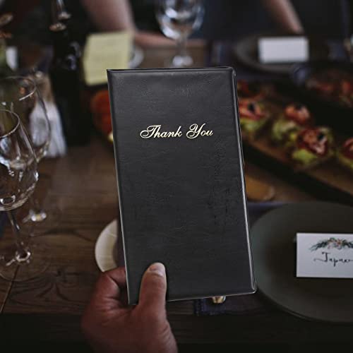NORJIN 10 Pack Restaurant Check Presenters, 5.5" x 10" Server Books for Waitress, Guest Check Card Holder with Gold Imprint for Restaurants Eatery Bar and Cafe