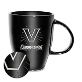 Rico Industries NCAA Vanderbilt Commodores Sunburst Black 18oz Laser Engraved Ceramic Lustre Mug