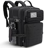 Military Tactical Backpack 40L Large Day Backpack for Men Molle Army 3 Days Assault Pack Bag with USB Charging Port Laptop Backpacks with Customs Anti-Theft Lock for Travel Hiking Camping (Black)