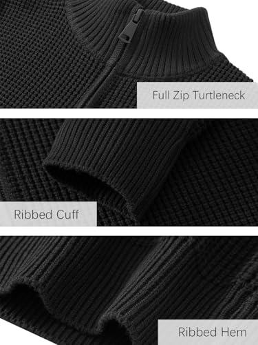 Les umes Mens Cardigan Sweater Casual Full Zip Cardigans Stand Collar Long Sleeve Knitted Sweaters4