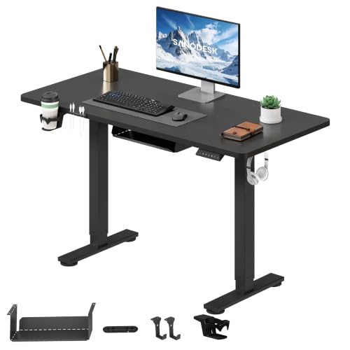 SANODESK Höhenverstellbarer Schreibtisch elektrisch 110x54 cm