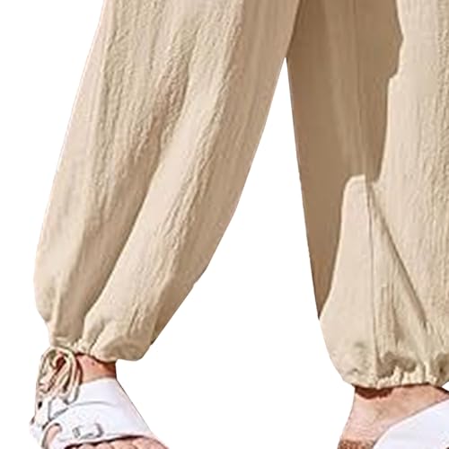 Pantalón para hombre de lino y algodón estilo casual miniatura 3