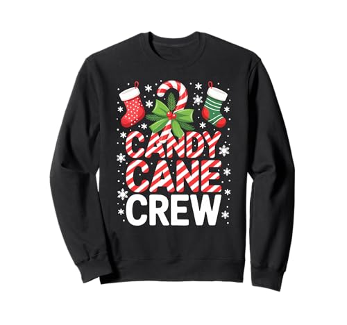 Candy Cane Crew Shirt Adult Men Women Kids Christmas Pajamas Sweatshirt