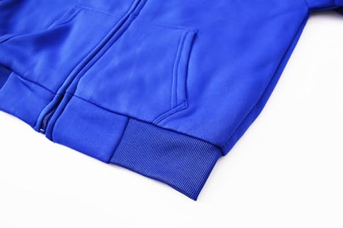 Image of LeeHanTon Boys' Fashion Zip Up Hoodie Plain Comfort Fleece Jacket Youth Heavyweight Sherpa Lined Sweatshirts