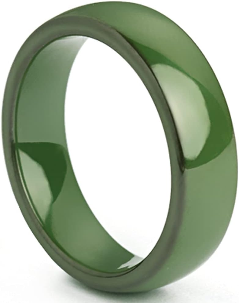 JUDE 8mm Width High Polished Classic Simple Plain Dome Style Ceramic Wedding Band Ring