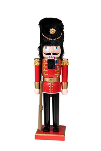Clever Creations Red Coat 14 Inch Traditional Wooden Nutcracker, Festive Christmas Décor for Shelves and Tables