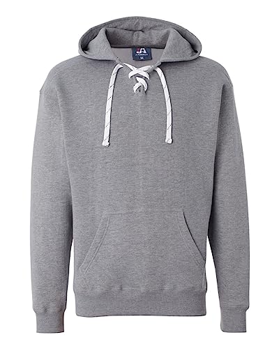 Oxford Hockey Hood Sweatshirt: 80% Ringspun Cotton, 20% Polyester Fleece Fabric.,Oxford Gray,Large