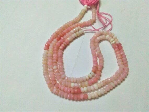Perles opale rose naturelles facettées 4mm pour création bijoux artisanaux - 2