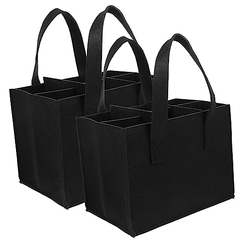 ABOOFAN Flexible Divider Wine Tote Cooler Bag 6 Compartments Felt Storage Tote for Bottles