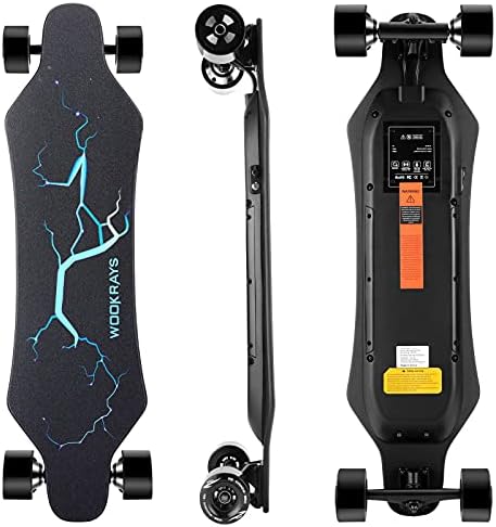WOOKRAYS 38" Electric Skateboard with Remote, 900W Dual Motor Electric Longboard, Top Speed 25 MPH, 21.7 Miles Range, 8 Layers Maple, 3 Speed Adjustment E-Skateboard for Adult Teens