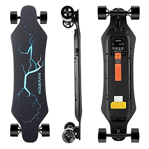 WOOKRAYS 38" Electric Skateboard with Remote, 900W Dual Motor Electric Longboard, Top Speed 25 MPH, 21.7 Miles Range, 8 Layers Maple, 3 Speed Adjustment E-Skateboard for Adult Teens