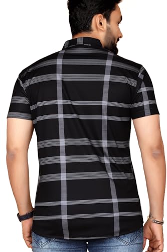 Image of FABRIPPLE Men's Printed Half Sleeve Shirt for Casual Wear | Stylish Geometric Pattern Slim Fit for Men | Summer Trendy Short Sleeve Shirt