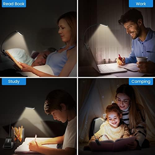 TnYoYo Reading Light, 9 LED Book Light with Touch Control, USB Rechargeable Reading Light Clip on Book, 3 Brightness Modes (Warm & White LED), Flexible Book Clamp Light for Bed, Tablet, E-Reader
