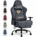 Riftracer Gaming Stuhl Chair Gamer Sessel - wildlederartiger Stoff, 3D‑Armlehnen, neigbare Rückenlehne, höhenverstellbarer Sitz, Lenden‑ & Kopfstütze, 220 kg Belastbarkeit, Grau