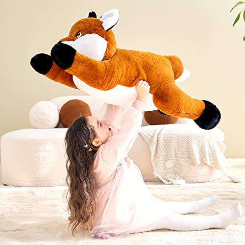 Ikasa Large Fox Stuffed Animal Plush Toy,Giant Fox Cute Jumbo Soft Toys,Huge Big Size Plushy Fluffy Fat Oversized Cuddly Plushie,Gifts For Kids Girls Boys Girlfriend Childrens (30 Inches, Red) #TOP4