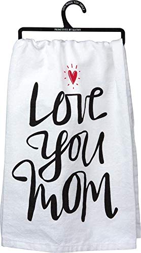 2 Piece Mother Appreciation Cotton Dish Towel Kitchen Bundle Stating Love You Mom And Best Mom Ever #TOP2
