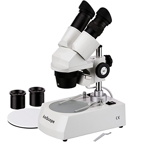 Amscope Se306-Pz Binocular Stereo Microscope, Wf10X And Wf20X Eyepieces, 20X/40X/80X Magnification, 2X And 4X Objectives, Upper And Lower Halogen Lighting, Reversible Black/White Stage Plate, Pillar Stand, 120V #TOP3