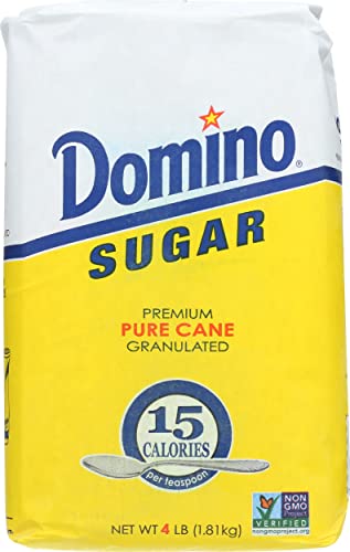 Domino Premium Pure Cane Granulated Sugar, Kosher, Non-GMO, 4 Pound, 64 Ounce (Pack of 10)