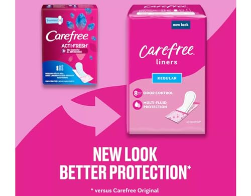 Image of Carefree Acti-Fresh Body Shape Regular To Go Pantiliners - 54 Liners, Pack of 4, 216 Total
