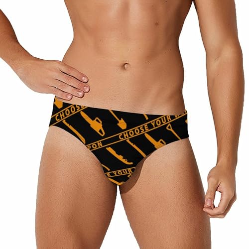 Choose Your Weapon Mens Swim Briefs Bikini Sexy Low Rise Trunks Swimsuit Bathing Suit Beach
