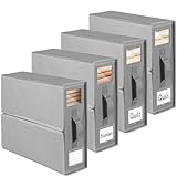 JAECU 4 Piezas Caja Organizador Sabanas, Tela Oxford Organizador de Ropa de Cama...