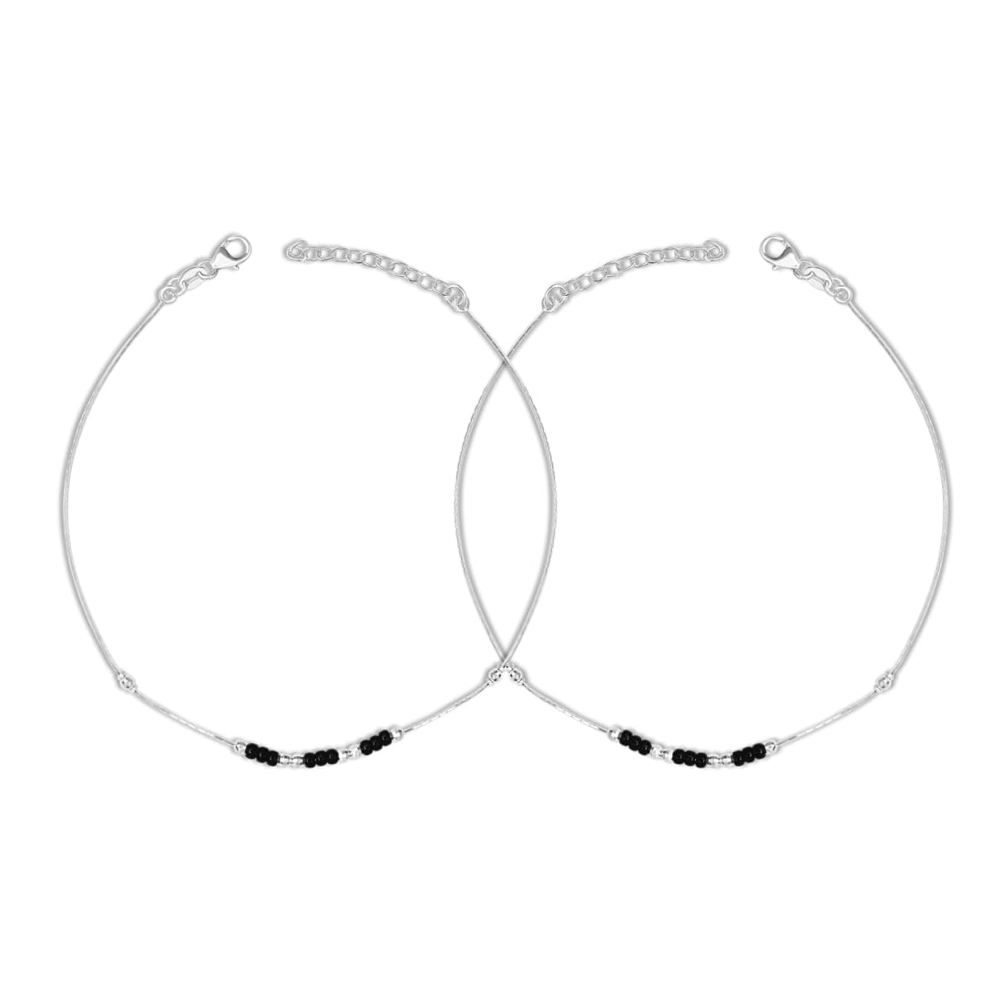 zavya 925 Sterling Silver Coloured Beads Gentle Rhodium Plating Chain Anklet (Pair) | Gift for Women & Girls | With Certificate of Authenticity & 925 Stamp-picture-17