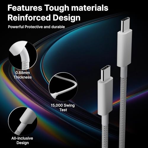 Image of iPhone Original 80W USB C to Type C Nylon Braided Charger Cable [MFi Certified, 2 YEAR WARRANTY*] Fast PD Charging Compatible for iPhone 16 /16e /15 /Pro /Max Series /MacBook & Other USB Type C Devices