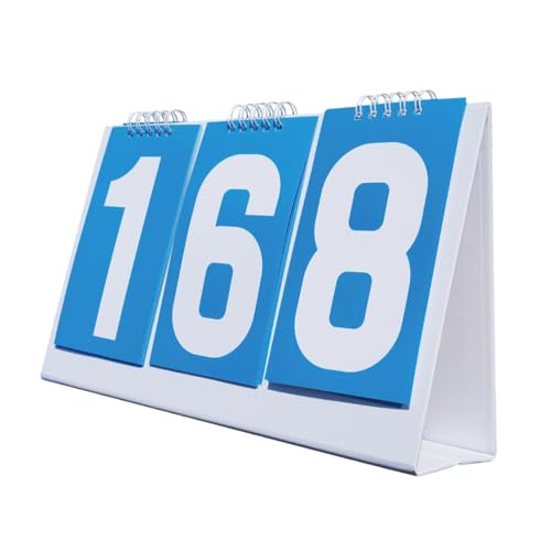 Menolana Flip Scoreboard Counter 3 Digits Competition Team Games Score Keeper Tabletop Score Flipper for Badminton Football Volleyball