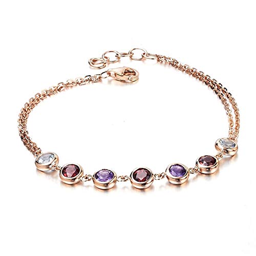Bracelet femme or rose 18k et tourmaline multicolore 2,02 ct