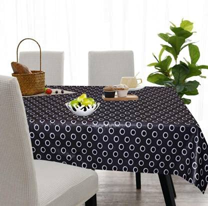 SUPERMACY Polka Dots Printed Center & Dining Table Cover Without Lace – Black Color Rectangular Size (Exact Size) (40×54 inch)