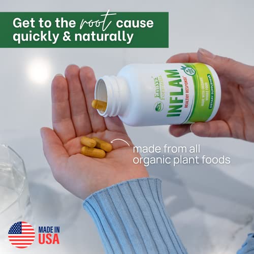 Inflam Turmeric Organic Non Gmo Whole Food With Ginger 1050 Mg High Absorption No Sugar,Gluten,Dairy,Binders,Fillers Or Flow Agents-Pure & Potent Formula #TOP3