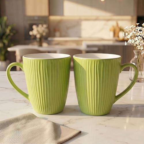 Image of U.P.C. U.P.C.Milk Mug Set of 2 | Ceramic & Bone China Coffee Milk Cups | Designer Printed Tea Coffee Mug Set | Large Capacity Milk Mugs | Microwave Safe Cup Set | Kitchen Drinkware Gift Set