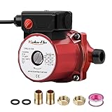 KOLERFLO 3/4 Inch Hot Water Circulating Pump 3-Speed Circulation Water Pump for Solar Heater System(RS15-6 Red)