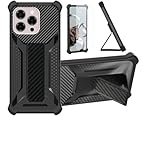 for Doogee Note 58 Case Compatible for Doogee Note 58 Pro Phone Case Stand Cover [with Tempered Glass Screen Protector] Hybrid Case [Folding Support Magnetic] [Frosted anti-fingerprint] Black