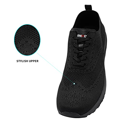 Larnmern Non Slip Work Shoes For Men Walking Running Sneakers Slip Resistant Casual Fashion Sports Tennis Shoe Kitchen Chef Food Service Slip On Lightweight Breathable Working Footwear/7.5/Black #TOP3