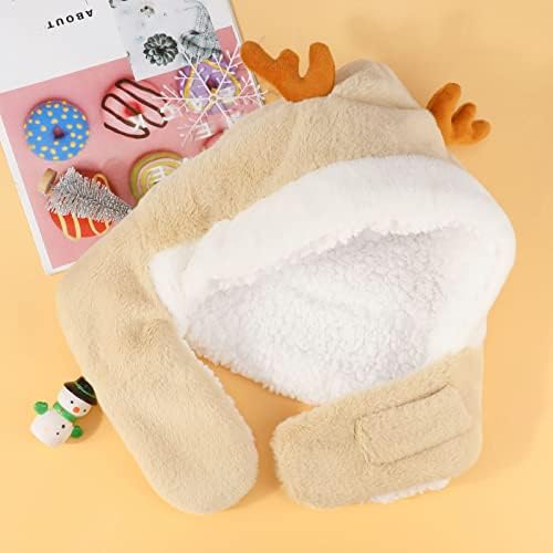 PHOGARY Baby Winter Hat with Scarf Cute Warm Animal Kids Hat Faux Rabbit Fur for Boys and Girls Toddlers Ages 3-6 (Deer)
