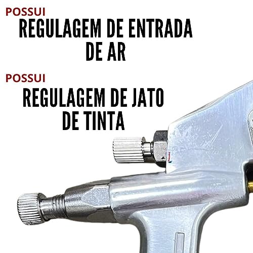 Pistola de Pintura Aerógrafo 0,5 Mm 200ml Alumínio Evppa200-pr Evald