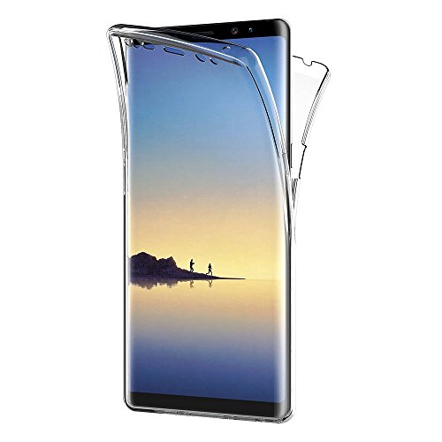 PHONILLICO® Coque Gel TPU Silicone Intégrale Transparent pour Samsung Galaxy Note 8 - Housse Etui Protection Full Souple Ultra Mince Fine Slim Leger Tactile 2 Parties Avant Arrière Emboitable Cover