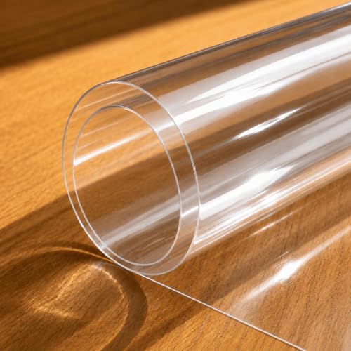 Image of Qlarity Covers 1mm Slim Shield Clear Table Cover Protector, 46 x 42 Inch