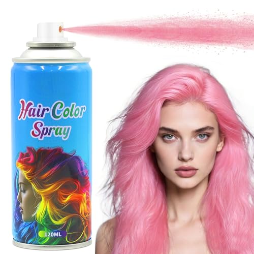 Spray temporal para cabello color rosa 120 ml miniatura 1