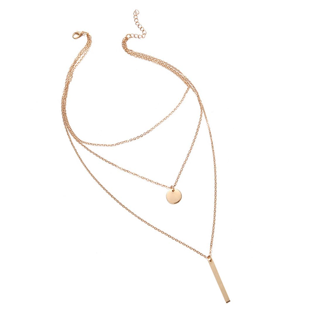 LuLiyLdJ1 paquete de collar para mujer, juego de collar en capas para mujer, collar con colgante brillante, cadena de clavícula, collar de acero inoxidable resistente al agua y respetuoso con la piel