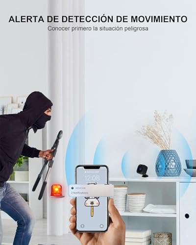 AOBOCAM Camara Espia,1080P Bluetooth Mini WiFi (2.4GHz) Cámara para Ver En El Movil, Interior/Exterior Mini Cámaras De Vigilancia inalambricas con Visión Nocturna Detección De Movimiento (ESA12) - imagen 4