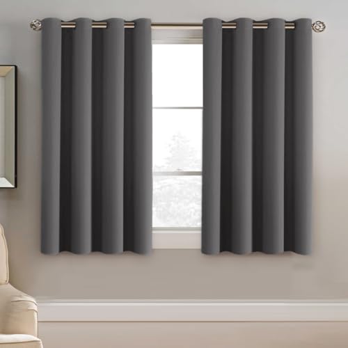Image of H.VERSAILTEX Blackout Curtain for Living Room Thermal Insulated Window Treatment Curtain Extra Long 45 inch Length Energy Saving Solid Grommet Top Blackout Drape, One Panel, Charcoal Gray