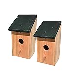 Ram© 2 X Wooden Wood Bird Nesting Box Nest Bird House Small Birds Blue Tit Robin Sparrow Bird House Feeder