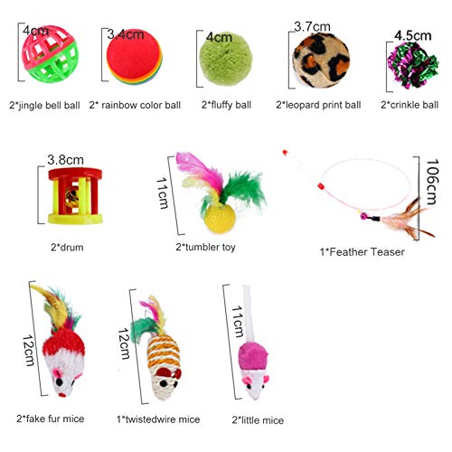O conjunto de sacolas Adaskala de variedade de brinquedos para animais de estimação inclui 20 brinqu