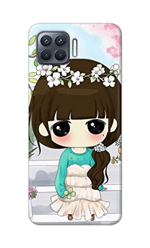 Image of PRINTFIDAA Cartoon Girl with Big Eyes Printed Designer Hard Back Case Cover for Oppo F17 Pro -(WI) MVN1009