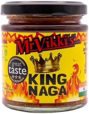 Mr Vikki’s King Naga - 185g Jar | Award-Winning Hot Chilli Pickle with Naga Chillies & Exotic Spices | Made in Cumbria