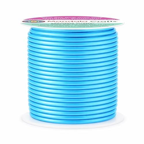 Image of Mandala Crafts 13 Gauge Vivid Sky Blue Anodized Aluminum Craft Wire, 60 FT | Colored, Flexible, Bendable, for Bonsai, Armature, Sculpting, Wire Wrapping, Jewelry Making, Weather & Tarnish Resistant